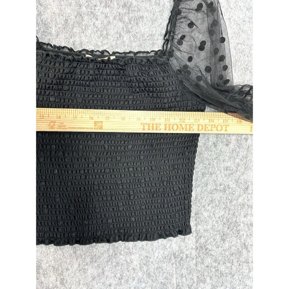 Evolutionary Black Sheer Overlay Top Long Sleeve Whimsigoth Fairy Size M - Picture 8 of 9